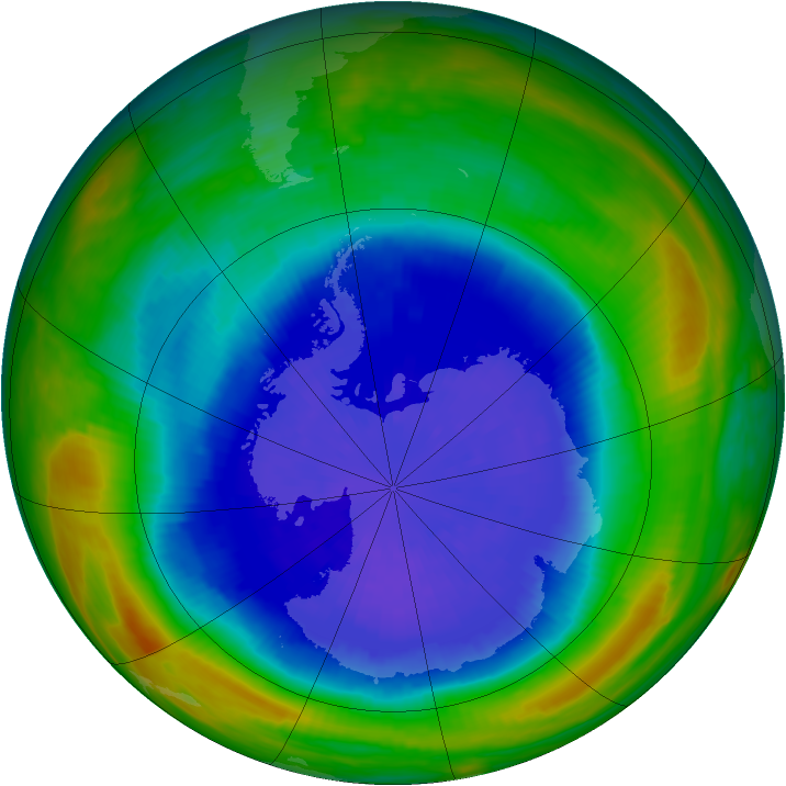 Antarctic ozone map for 23 September 1987